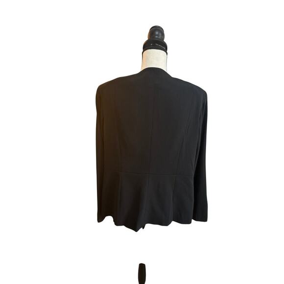 Marina Rinaldi Black Open Front Blazer Jacket Size 25 (US 12–14) Max Mara - Picture 3 of 14